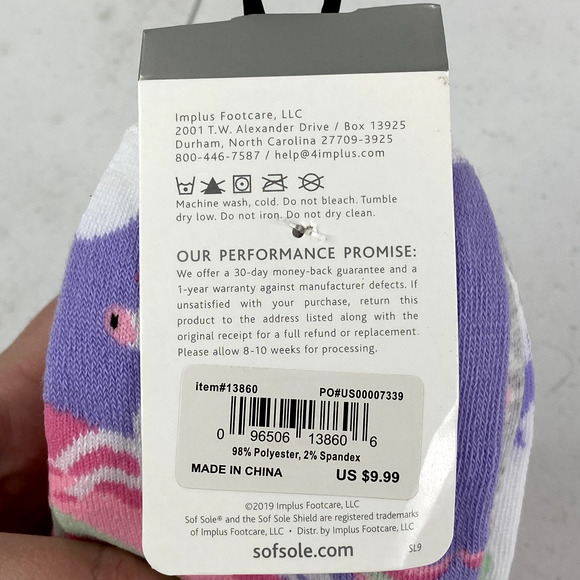 Sof Sole Unicorn 6Pk No Show Socks Small - Picture 4 of 5